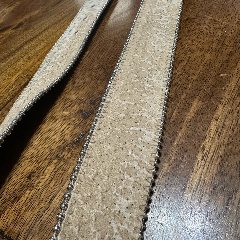 B.B. Simon Brown and Silver Studded Belt Vintage Leather - Picture 8 of 16
